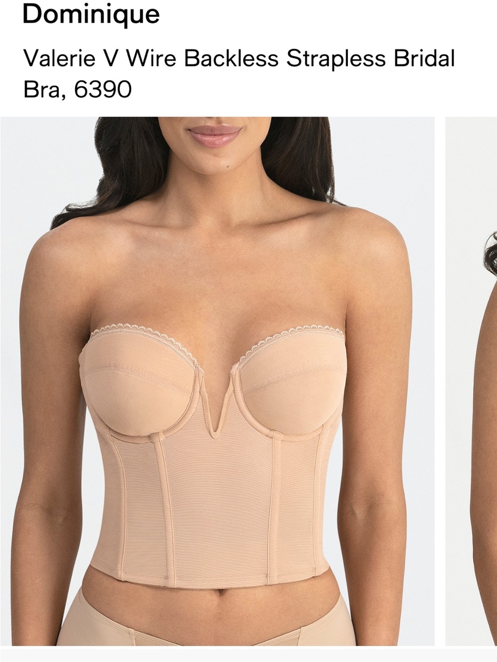 Dominique Nude Longline V-Wire Backless Strapless Bridal Bra